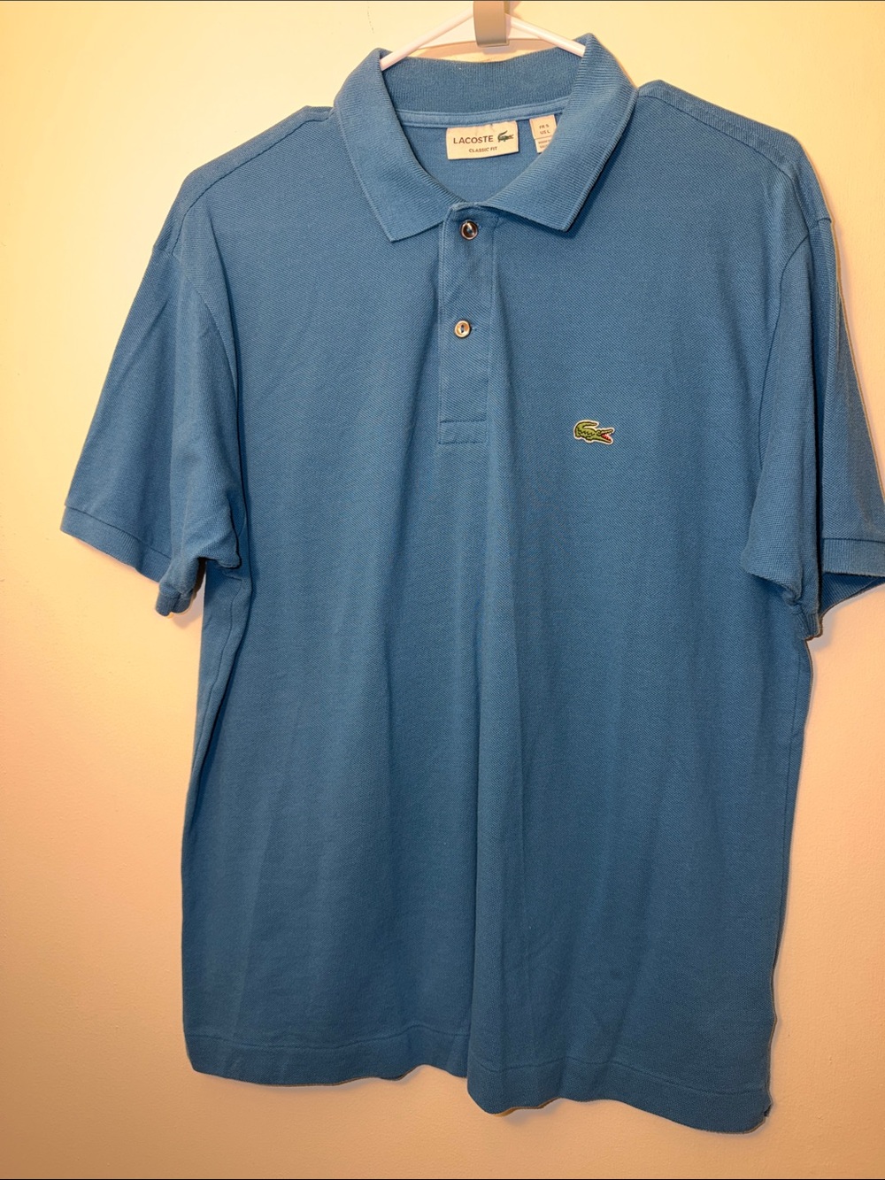 Lacoste Men's Sky Blue Cotton Piqué Polo with Crocodile Patch
